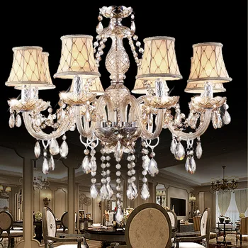 

European industrial retro LED chandelier candle crystal pendant lamps living room fixtures bedroom restaurant hanging lighting