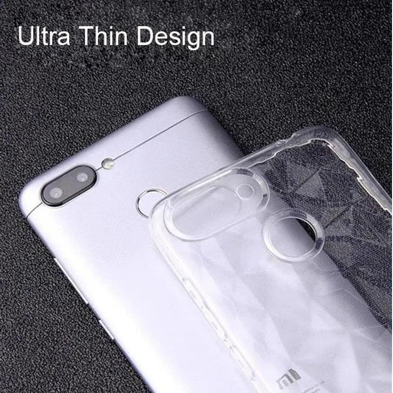 3D Diamond Patterned Transparent Soft TPU Case Cover on sfor Xiaomi Mi 9 se A2 Redmi S2 6A Note 5 5A 7 Clear Silicon Phone Capa  (5)