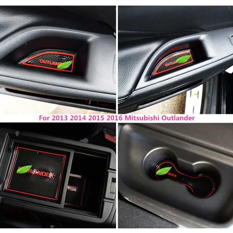 

High quality Silica gel Gate slot pad,Teacup pad,Non-slip pad For 2013 2014 2015 2016 Mitsubishi Outlander Car styling