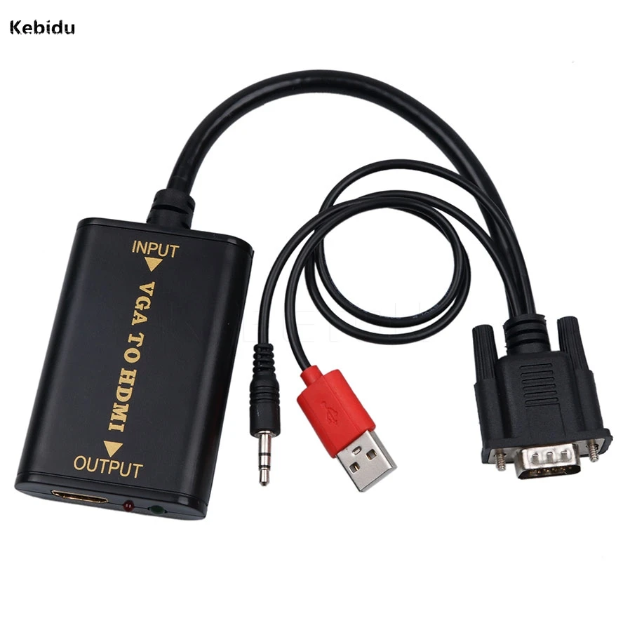 2016 новое поступление кабель VGA в HDMI для 1080P конвертер HD аудио AV ТВ видео VGA2HDMI