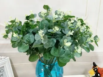 

Silk flowers bouquet Artificial flowers about 50cm Lysimachia Christinae Hance Eucalyptus Plant Grass home decoration a1155