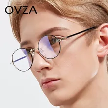 Овальная Ретро оправа для очков OVZA, женская модная металлическая оптическая оправа, мужские классические очки для чтения, маленький ультра-светильник S2001