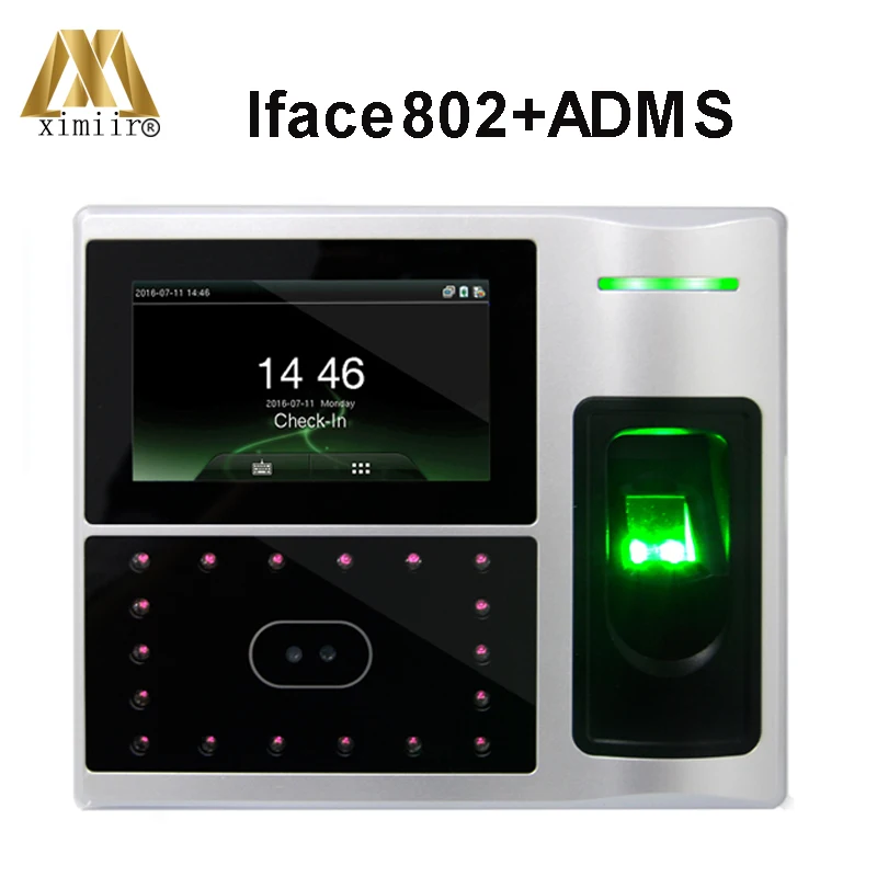 

ADMS remote view facial time colck Iface802 face time attendance fingerprint access control system with TCP/IP communication