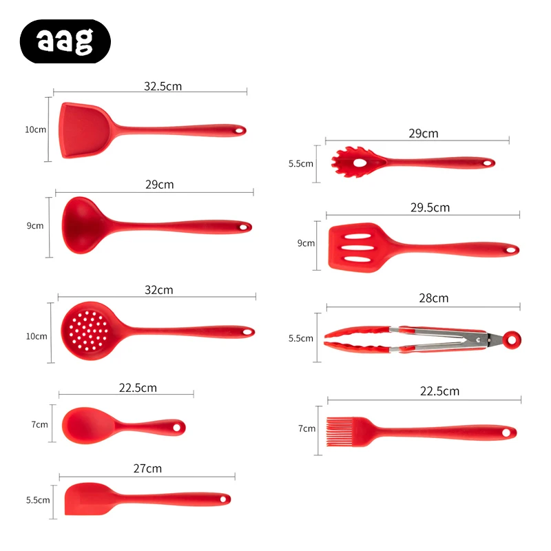 Силиконовые Пособия по кулинарии посуда набор ручка с антипригарным покрытием шпатель ложка лопатка, кулинария набор инструментов с ящиком для хранения Кухня инструменты аксессуары