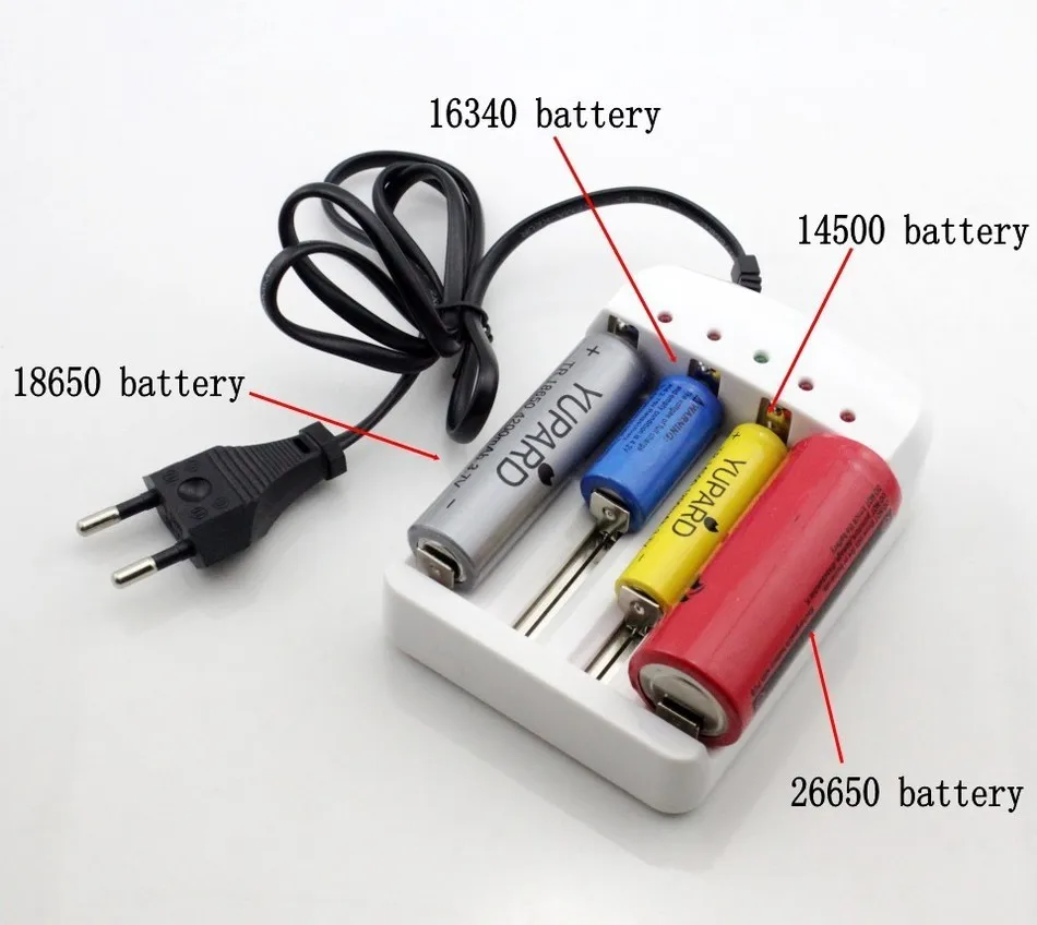 Yupard 18650/26650/14500/16340/10440 зарядка литий-ионная батарея автоматическое выключение зарядное устройство 3,6 в 4,2 в 1,5 в 1,2 в