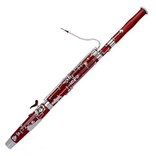 

26 key maple wood C key bassoon with cupronickel parts