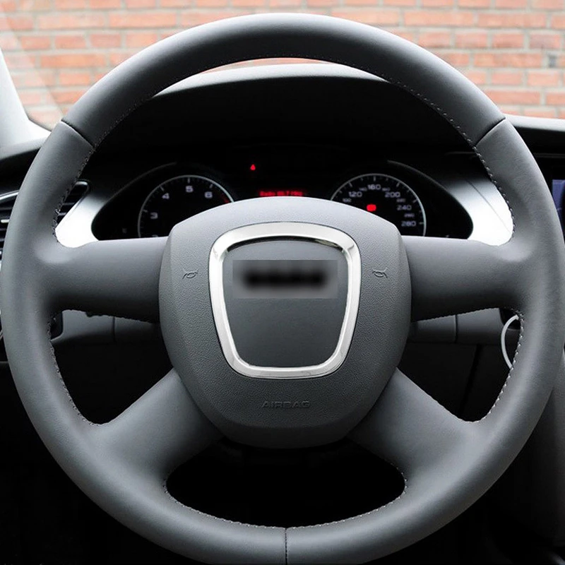 Серебряный рулевого колеса сплав декоративное кольцо Стикеры Обложка для Audi A3/A4L/A6L/Q3/Q5/Q7