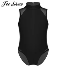 Для детей, для девочек, из сетчатой ткани, с Молния сзади балетное платье, гимнастический купальник для балетного класса балетная Одежда для танцев