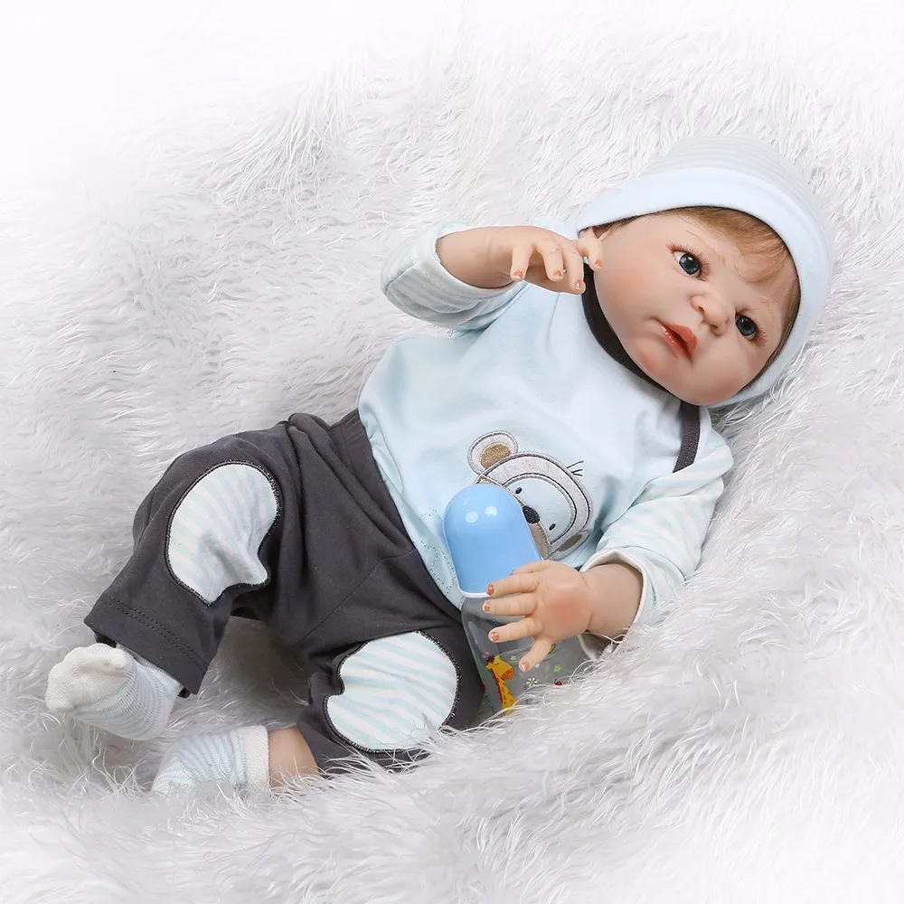 NPk 55 см Мода полный силикон reborn baby boy имитация baby boy Силиконовый корпус Новорожденные куклы bebe reborn игрушка для ванны кукла