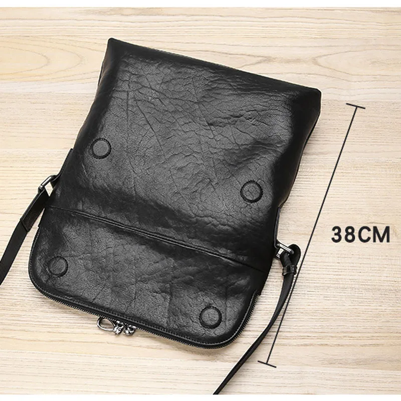 AETOO Satchel men's diagonal leather soft leather shoulder bag business casual trend first layer leather men's bag