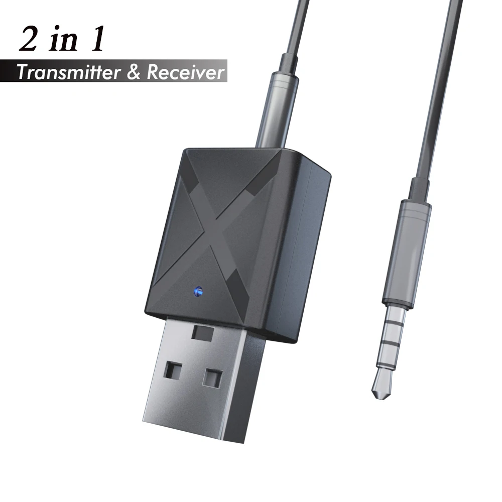 

Wireless Bluetooth 5.0 Transmitter Receiver 2 in 1 Stereo Audio Adapter with 3.5mm Audio Cable for smartphone MP3 CD player