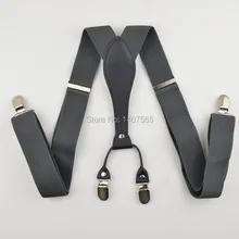 Мужские/женские 3,5 см ширина Регулируемый зажим на сплошной подошве серого цвета подтяжки