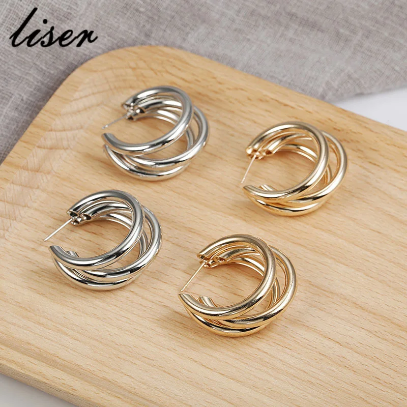 

Hot Sale New Fashion Trend Earrings 2019 Brincos Oorbellen Simple Metal Wind Letter Round Shape Earrings For Women Gift