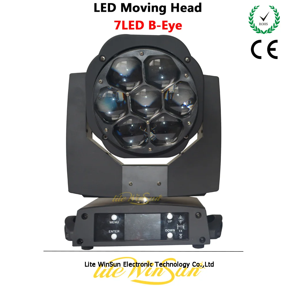 

Litewinsune Mini Bee Eye B-Eye 7*15W RGBW 4-IN-1 LED Moving Head Light Vortex Effect Doz Control with ZOOM