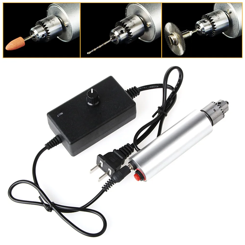  DC 3V-24V Mini Electric Hand Drill Rotary Tool DIY 385 Motor w/ 24V Power Supply