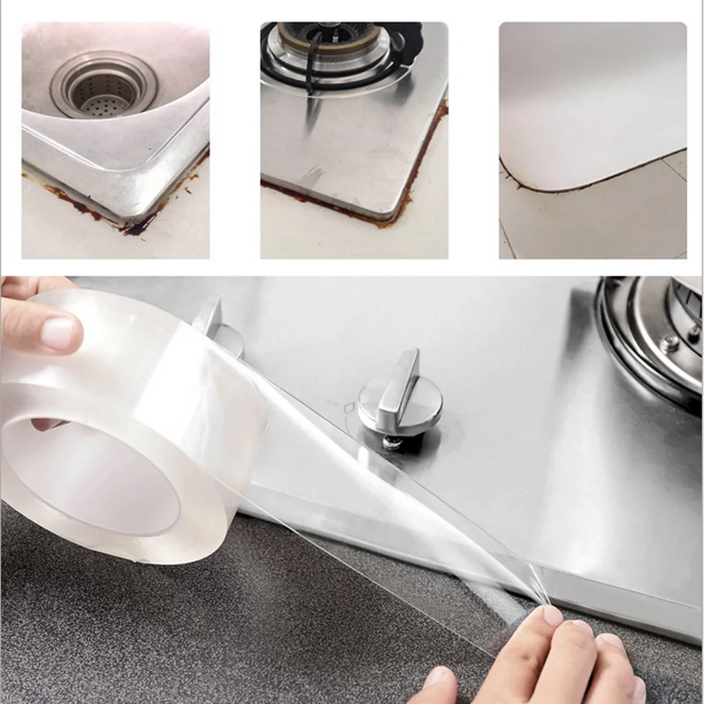 

Mildew-Proof Transparent Acrylic Waterproof Mildew-Proof Self-Adhesive Tape Kitchen Sink Dropshipping Kitchen Accessories