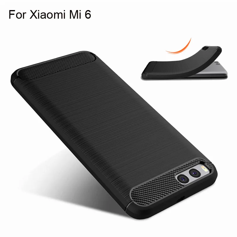 cheap TOHONCASE Case For Xiaomi Mi 6 5.15 inch Carbon Fiber Soft TPU Cases Protector For Mi 6 Soft TPU Back Cover