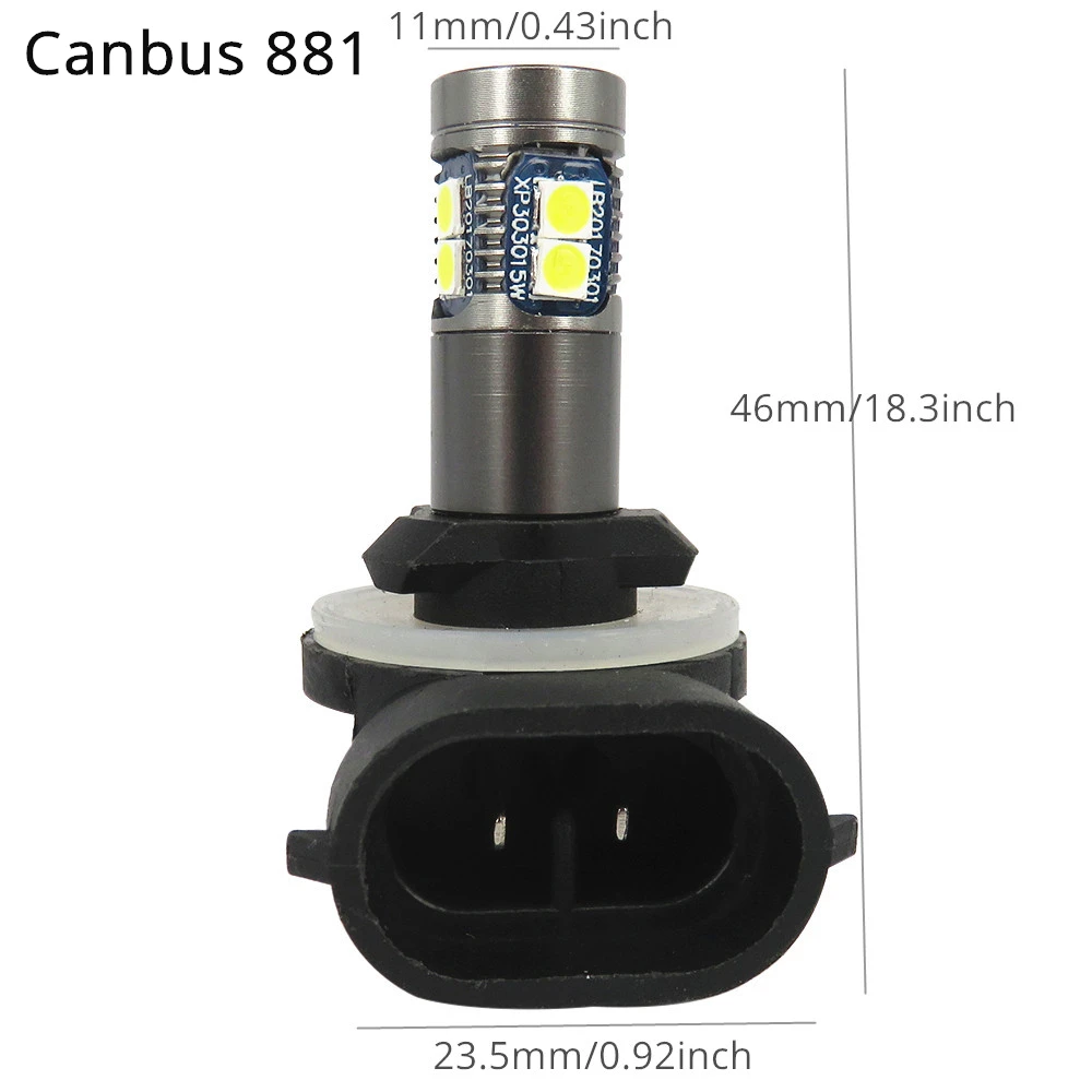 WLJH 2x Canbus Белый H27 881 светодиодный фонарь для автомобиля, грузовика, противотуманный светильник, задний фонарь для вождения, стояночный светильник H27W/2, дневной ходовой светильник, лампа DC12V-24V