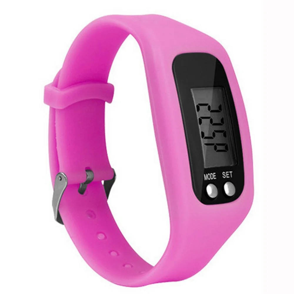 Наручные спортивные часы с шагомером, шагомером, счетчиком калорий, фитнес-измерителем, шагомером, цифровым ЖК-дисплеем, шагомером, NR0131 - Цвет: Розовый