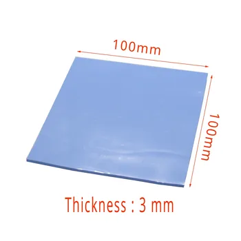 

2pcs/Lots New High Quality Thermal Pad 100x100x3mm GPU CPU Heatsink Cooling Conductive Silicone Pad thickness 3mm