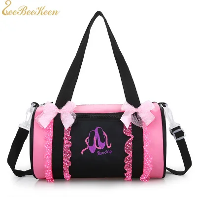 Балетная танцевальная сумка, розовая вышитая сумка для спортзала, Женские Балетные спортивные танцевальные рюкзаки, рюкзак Каванс, кружевная розовая балетная сумка для девочек - Цвет: Розовый