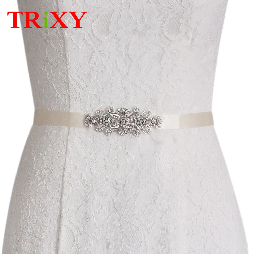 

TRiXY S369 Rhinestone Wedding Belts Crystal Wedding Dress Sashes Wedding Accessories DIY Bride Bridal Belts Bridal Sashes