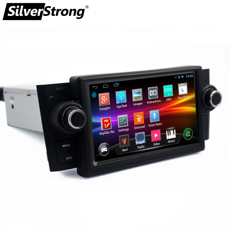 Sale SilverStrong Car Multimedia player GPS Android9.0 Car Radio 1 Din DVD For Fiat/Grande/Punto/Linea 2007-2012 Radio FM steering 4