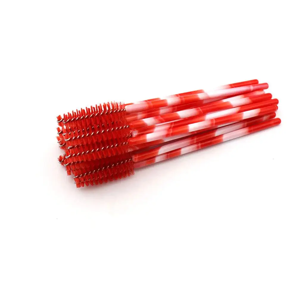 50 шт одноразовые ресницы щетка расческа тушь для ресниц палочки наращивание ресниц индивидуальный аппликатор щеточки принадлежности для макияжа Набор - Handle Color: Red