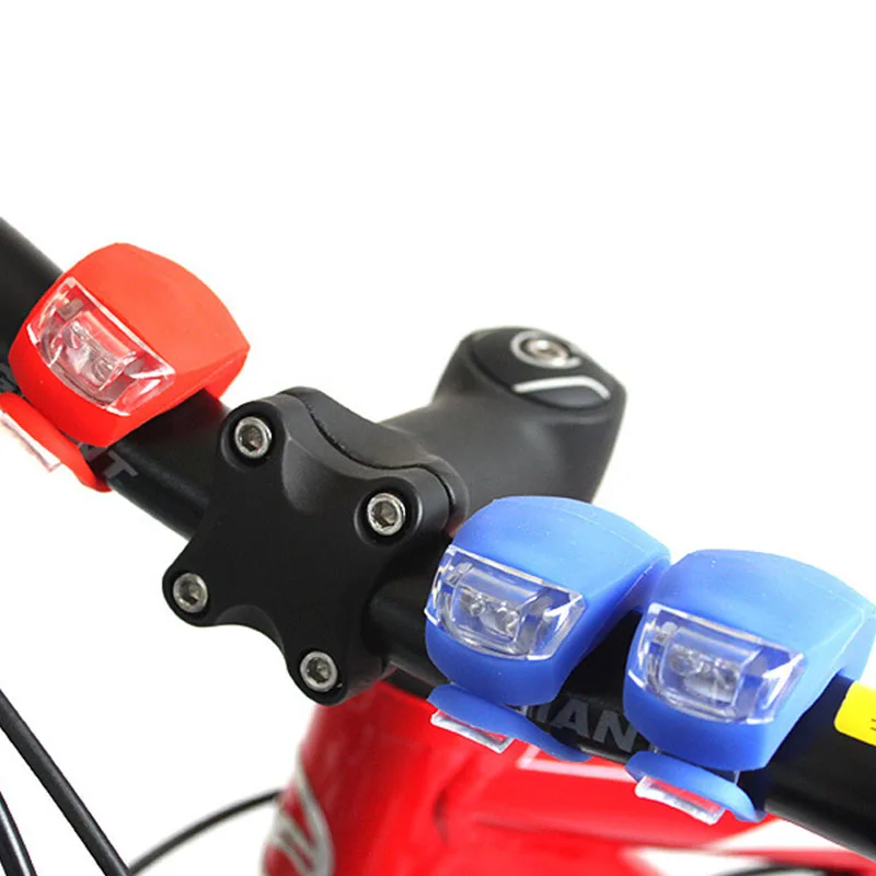 Excellent Cycling Warning light Silicone Bicycle Lights Helmet LED Flash light Waterproof Wheel Front Bike Light Rear Tail Lamp 4