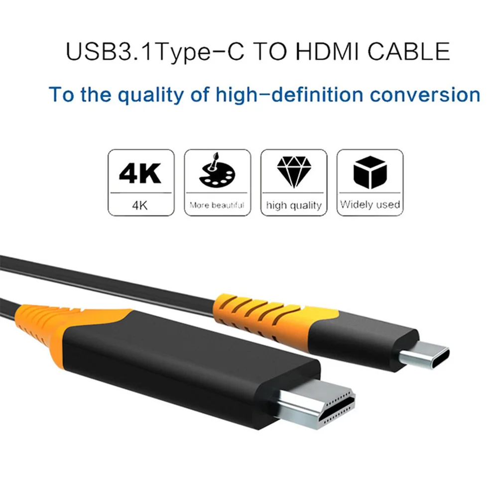 USB 3,1 type C к hdmi-кабель, адаптер type C 4 K HDMI кабель для huawei samsung HDMI адаптер для Xiaomi Asus ZenBook lenovo