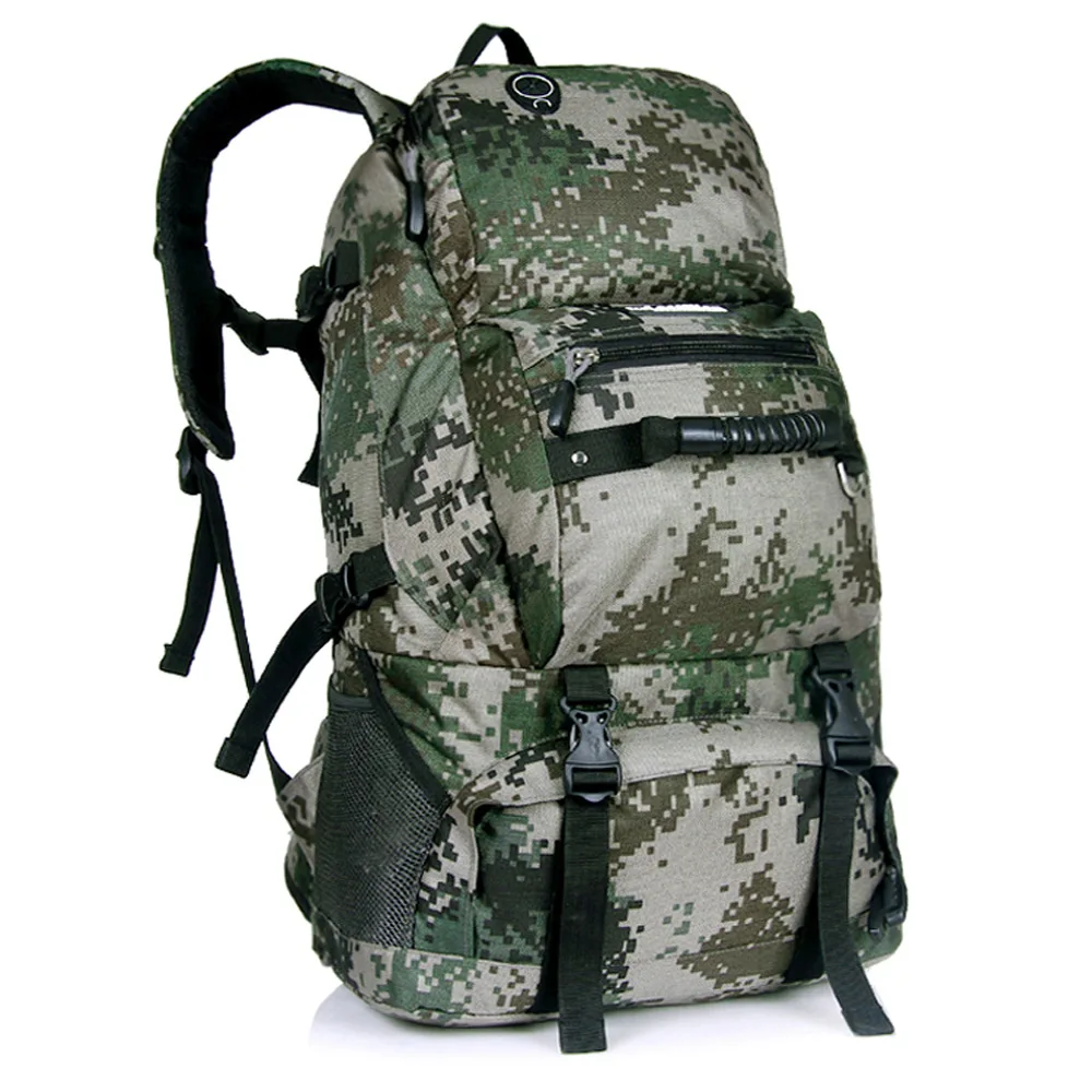 Открытый 50л спортивная сумка большой емкости мужская дорожная сумка альпинистский рюкзак походный Кемпинг водонепроницаемая сумка - Цвет: Digital camouflage