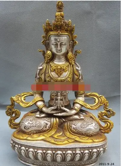

free Nepal gilt silver plated copper statue ornaments Jin Changshou high 20 cm fast