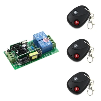 

RF Wireless Remote Control Relay Switch with Receiver Security System Garage Doors RF Learning Code Electric Doors