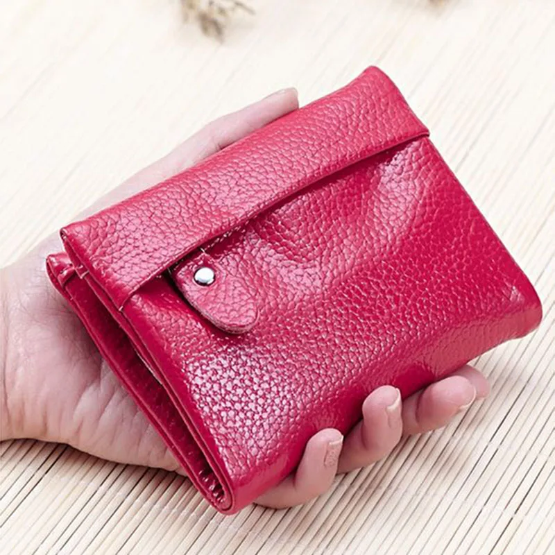

2016 Summer New Short Women's Wallets Fashion Soft Genuine Leather Women Wallet Small Cowhide Card Holder Purse Bags