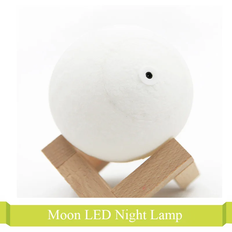 

T.Y.S 3D Print Moon LED Lamp Rechargeable 2 Color Night Light USB charge Touch Control Switch ball LED light Bedroom Gift