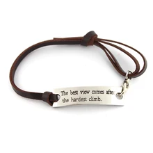 10 шт./лот лучший вид приходит после трудная подняться браслет для женщин кожаный браслет