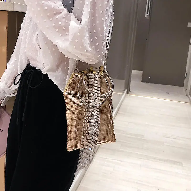 Diamond Tassel Handbag Golden Silver Black Color Sequin Women Clutch Evening Bag Ladies Chain Shoulder Sac Phone Purse Party Bag Diamond Tassel Handbag Golden Silver Black Color Sequin Women Clutch Evening Bag Ladies Chain Shoulder Sac Phone Purse Party Bag