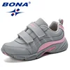 BONA New Arrival Durable Kids Shoes Fashion Striped Contrast Color Boys Girls Sneakers Trendy Children Sports Shoes Running ► Photo 3/6