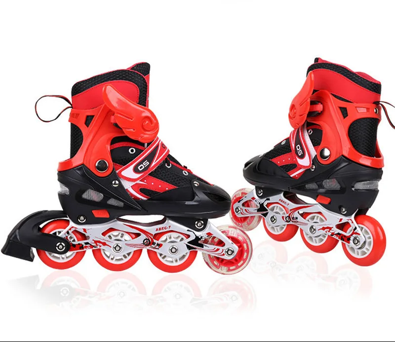 1 пара взрослых детей Inline скейт обувь для роликов, скейтборда Регулируемый моющийся ПВХ жесткие колеса одно переднее колесо мигающие Patines