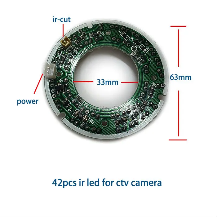 Экономичные 42 шт. комбинированные градусные ИК-светодиоды для камеры видеонаблюдения с дальним расстоянием