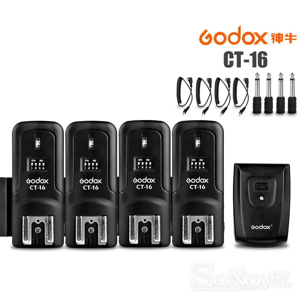 Godox CT-16 16 каналов беспроводной Радио вспышка триггер передатчик+ приемник набор для Canon Nikon Olympus Godox Yongnuo студийная вспышка - Цвет: 1 Trigger 4 Receiver