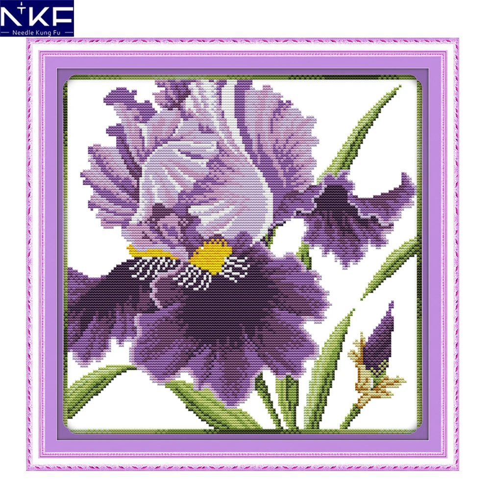 NKF фиолетовые бутоны инструмент для вышивки счетный холст с вышивкой Роза крестиком Свадьба для украшения дома
