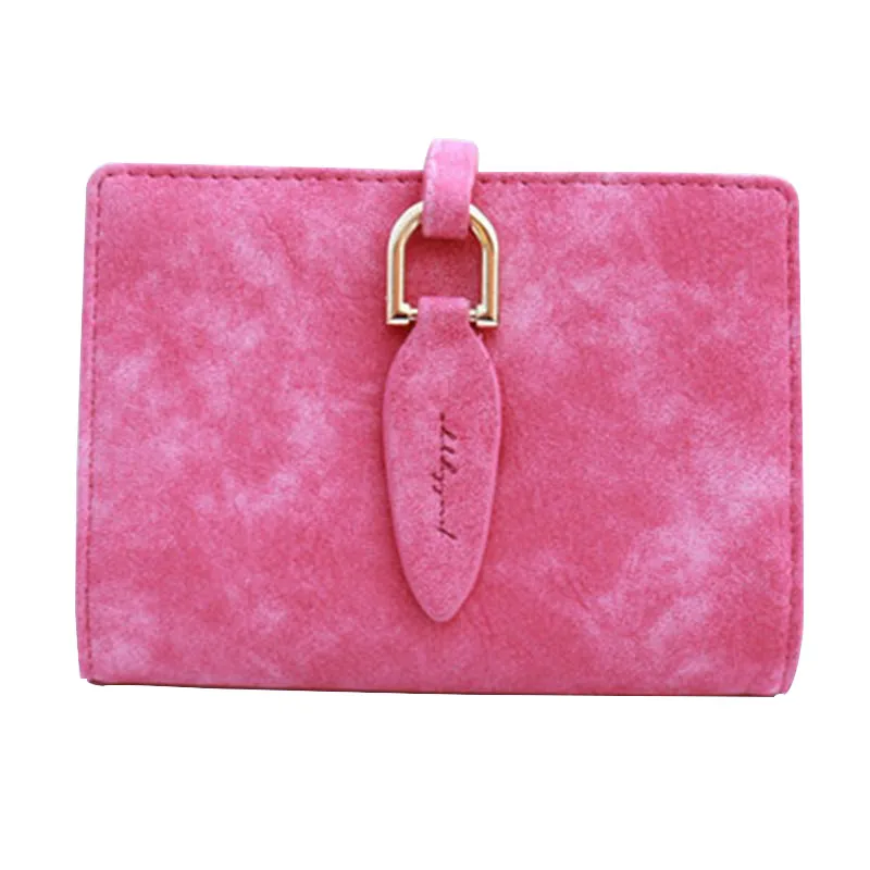 Leaf bag Lady Snap Fastener Short Clutch Wallet Vintage Matte Women Wallet Fashion Small Female ...