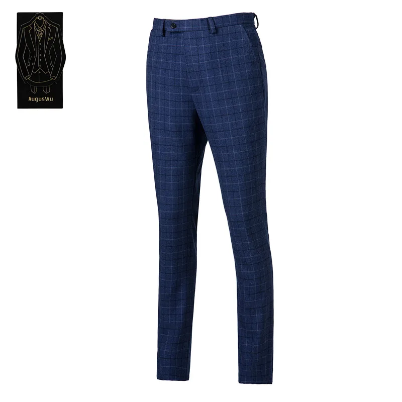 2 (1)        New high-end men's suit pants men's wool blend comfortable breathable suit pants men's business office formal suit pants