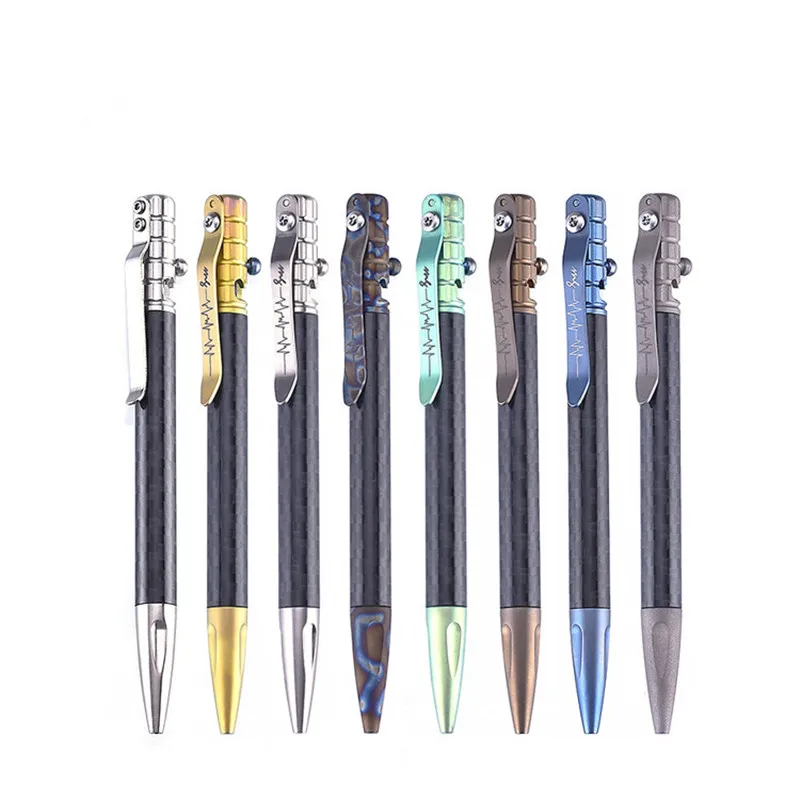 

2018 New Bolt Titanium Alloy Defense Pen Carbon Fiber Pen Body Tactical Pen Multi Tools EDC Broken Window Survival EDC Pen
