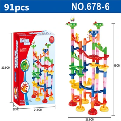 6 стилей 105 шт DIY Строительные мраморные гоночные шарики лабиринт трек строительные блоки детский подарок для детских развивающих игрушек - Цвет: 91pcs With box