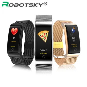 

F4 Smart Band Blood Pressure Heart Rate Monitor Men Women Wristband Fitness Sports Watch Pedometer Smart Metal Bracelet