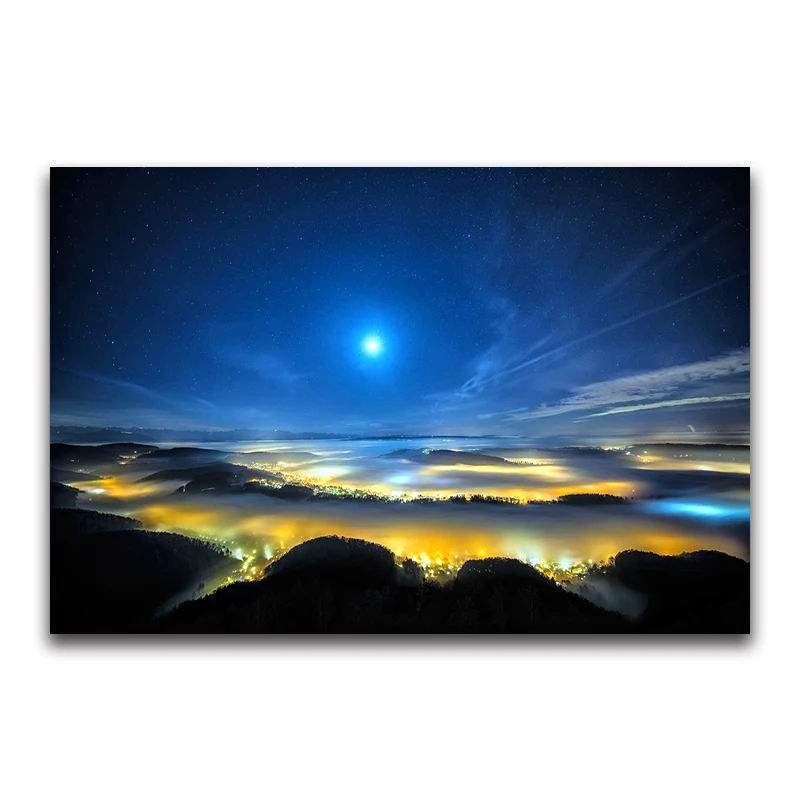 DIY Diamond embroidery star sky full square Diamond mosaic night view Full round Diamond painting Cross stitch light landscape