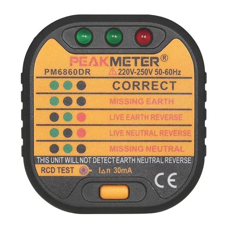 Официальный PEAKMETER PM6860 серия тестовая розетка er 110 В/220 В с GFCI RCD тест автоматический детектор электричества диагностический тест er