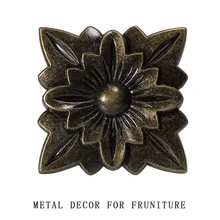 Металлическая Декоративная пластина в форме цветка для ножек и дверных рам и т. д. античный бронзовый материал из цинкового сплава